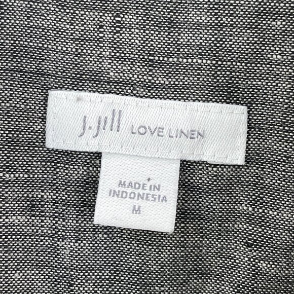 J Jill Love Linen Womens Medium Gray 100% Linen Button Up Shirt Long Sleeve Top - Picture 4 of 11